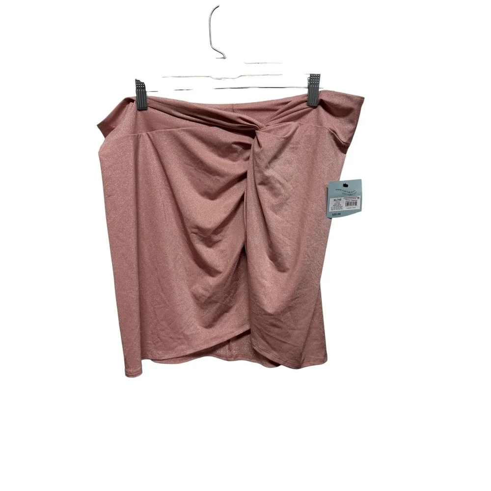 Shade & Shore Women's XL Pink Shimmer Sarong Swim Cover Up Skirt NWT